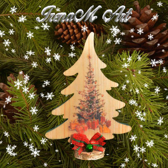 Ръчно изработени изделия от дърво Коледа и Нова година  Ръчно изработени изделия от дърво Сувенир  Пухкава елха декупаж
